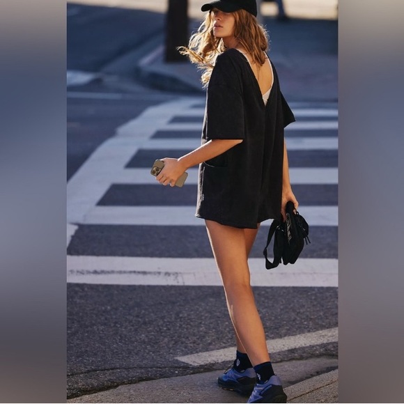 Free People movement Hot Shot Tee Romper XS washed black NWOT - Picture 13 of 14